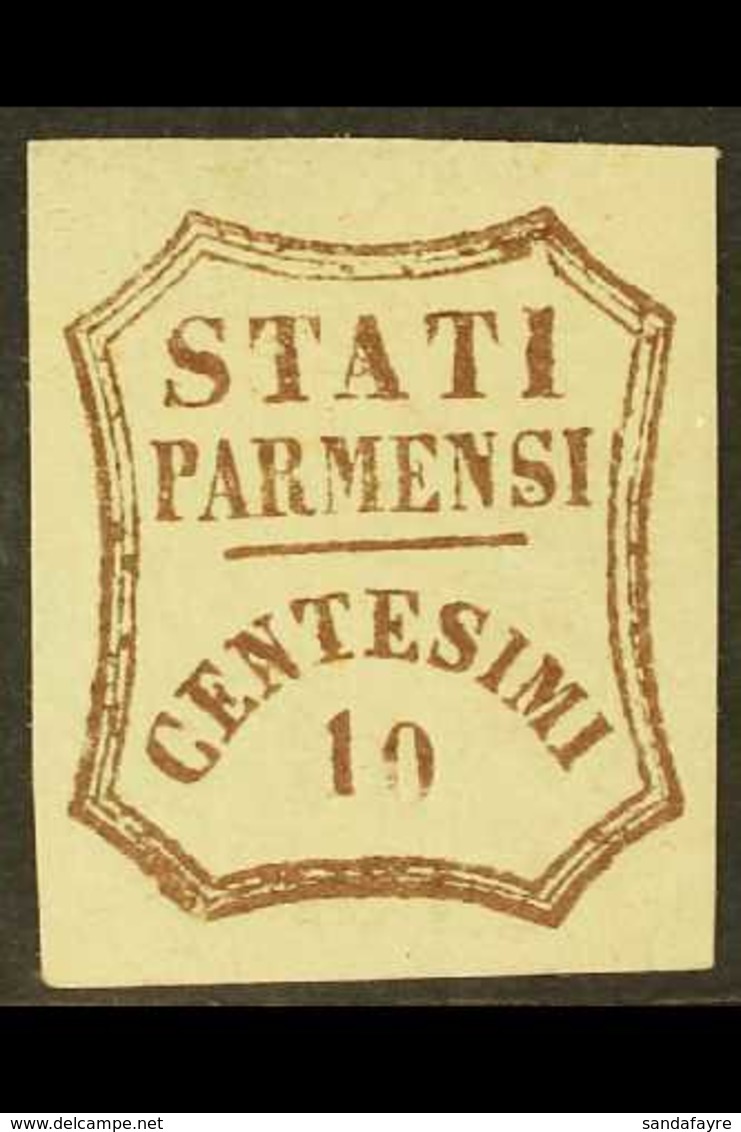 PARMA 1859 10c Brown, Provisional Government Issue, Sassone 14, SG 29, Fine Mint, Large Part Original Gum, Large Even Ma - Unclassified