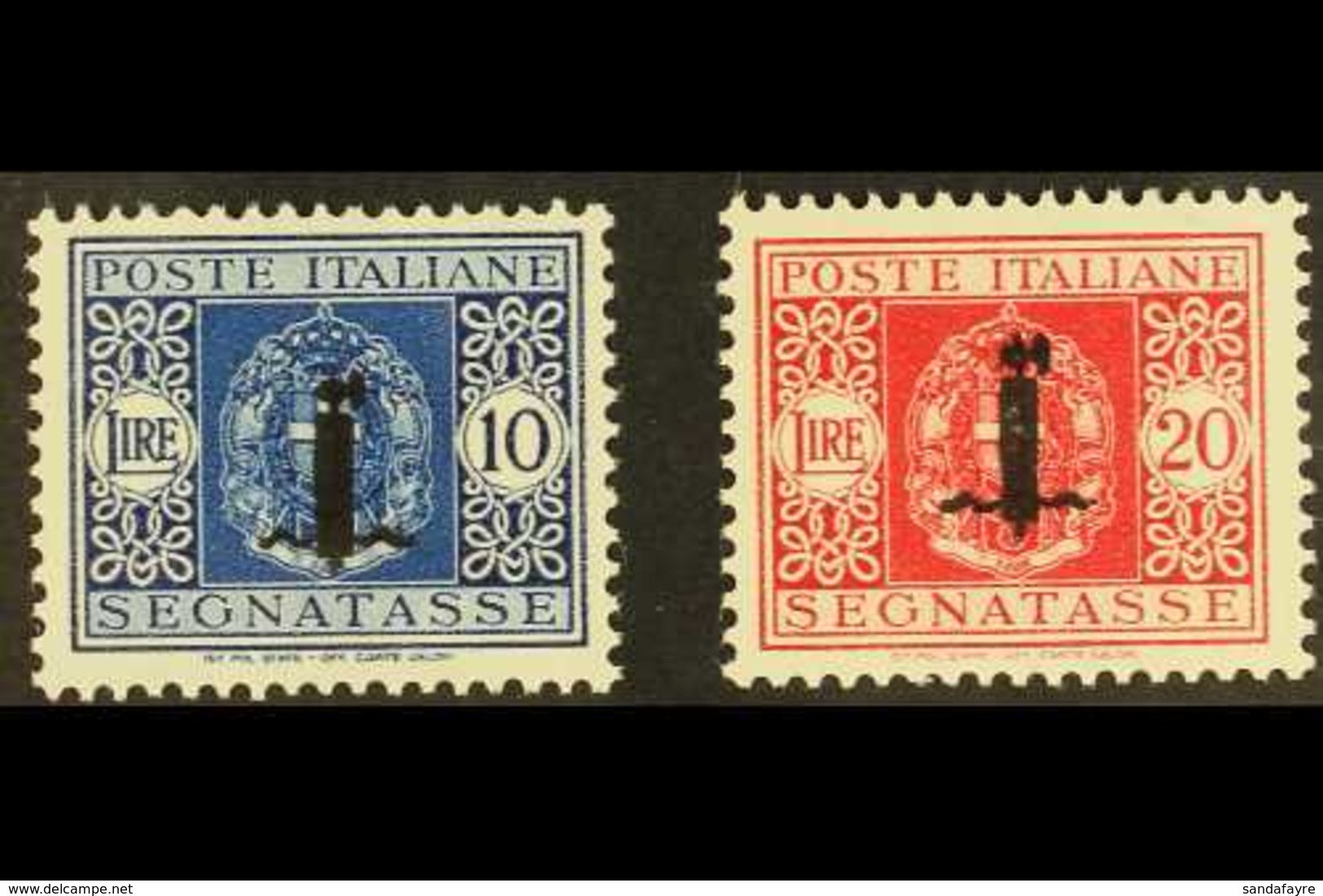 SOCIAL REPUBLIC POSTAGE DUES 1944 10L Blue & 20L Carmine, Sassone 71/2, Mi 48/9, Never Hinged Mint (2 Stamps). For More  - Unclassified