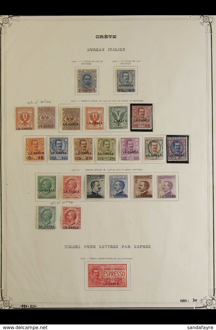 LA CANEA 1900-1912 COMPLETE FINE MINT COLLECTION On A Page, All Different, Includes 1900 1pi On 25c, 1905 And 1907-12 Se - Andere & Zonder Classificatie