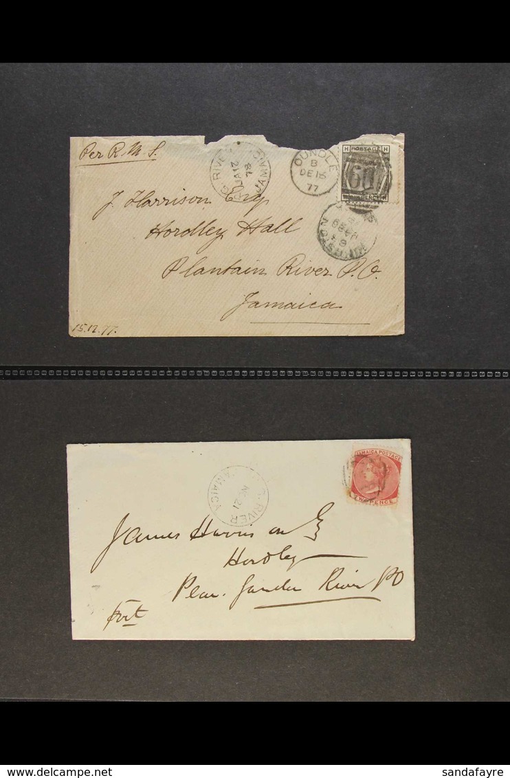 1877-1892 Covers Addressed To The Harrison Family, Hordley Estate, Plantain Garden River P.O. Five Covers Bear Jamaica S - Jamaica (...-1961)