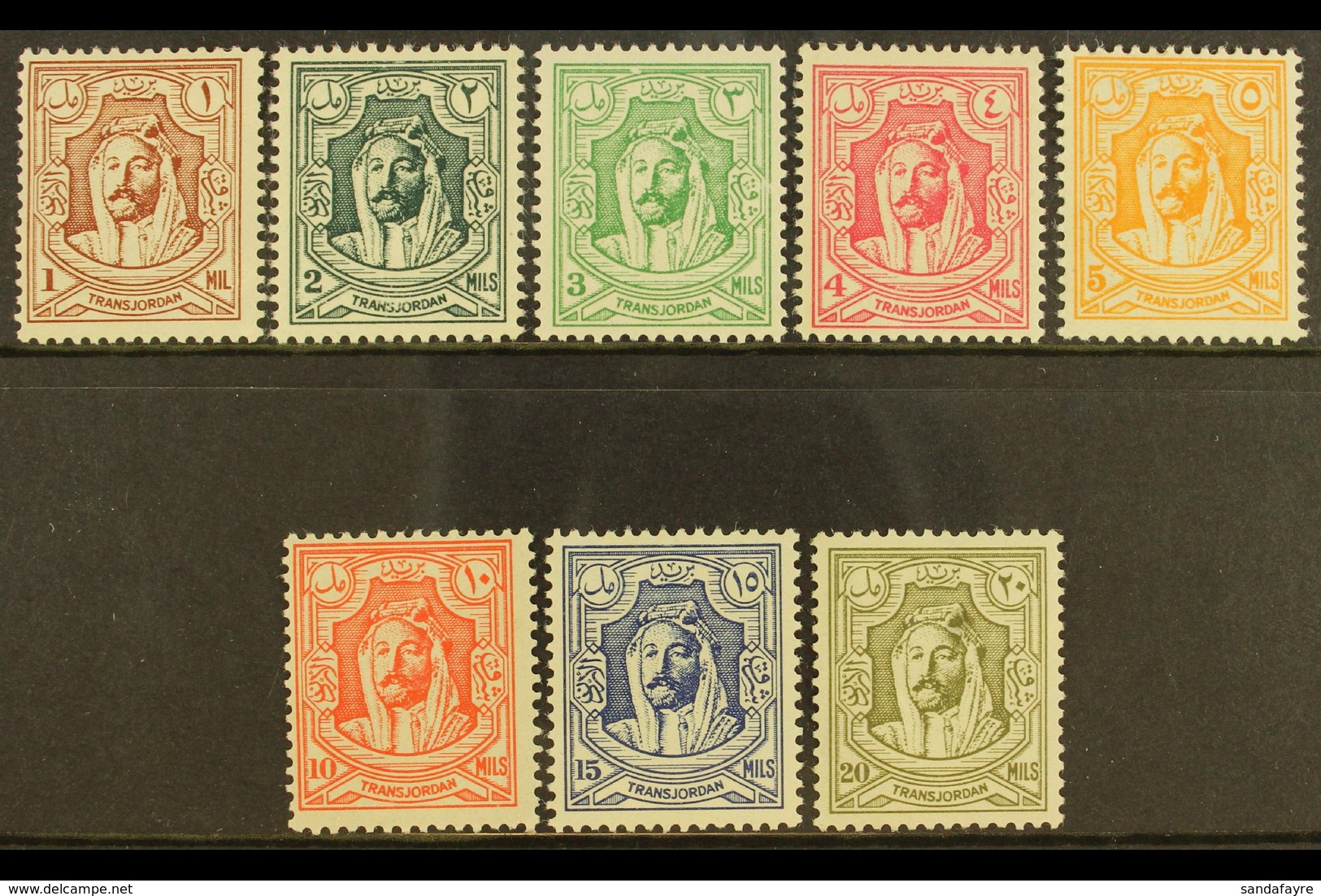 1942 Emir Set, Lithographed, SG 222/9, Very Fine And Fresh Mint. (8 Stamps) For More Images, Please Visit Http://www.san - Jordanië