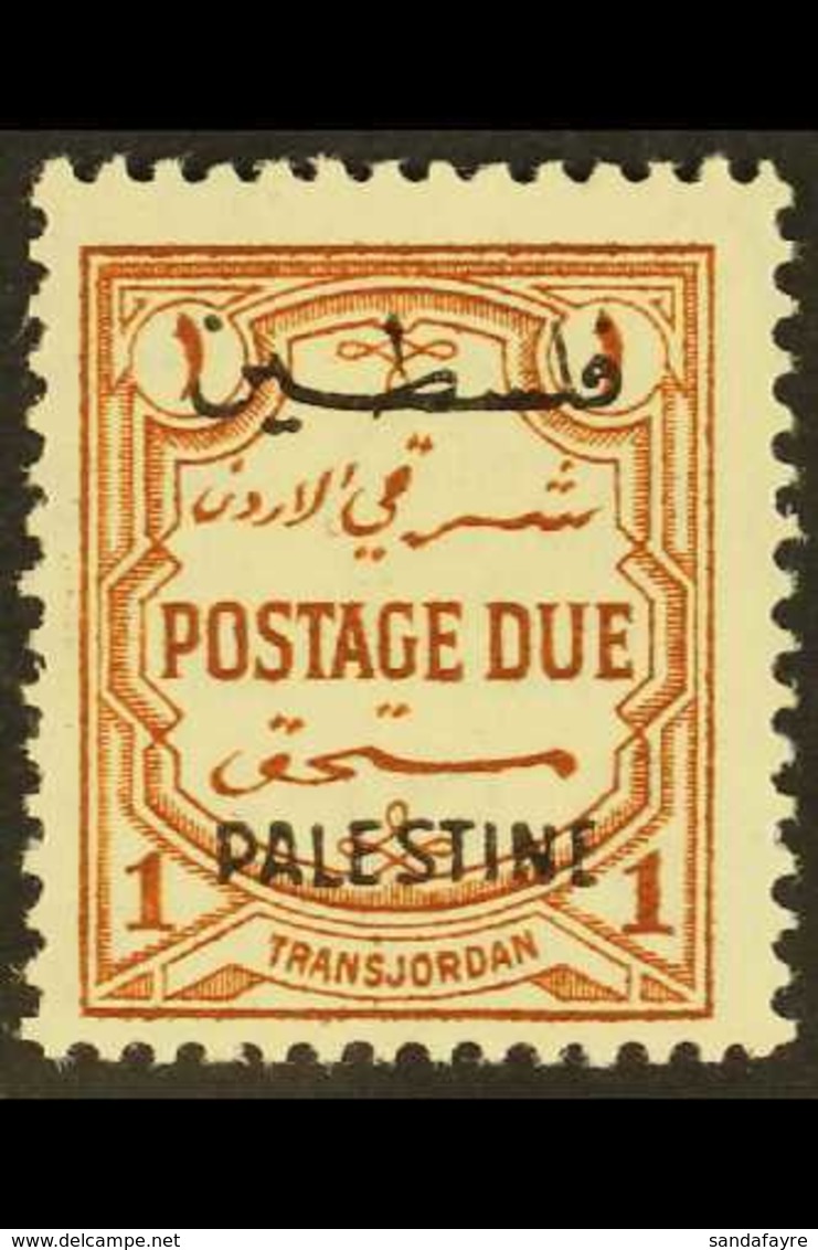 OCCUPATION OF PALESTINE 1948 1m Red Brown, Postage Due, SG PD17, Very Fine Mint. For More Images, Please Visit Http://ww - Jordanië