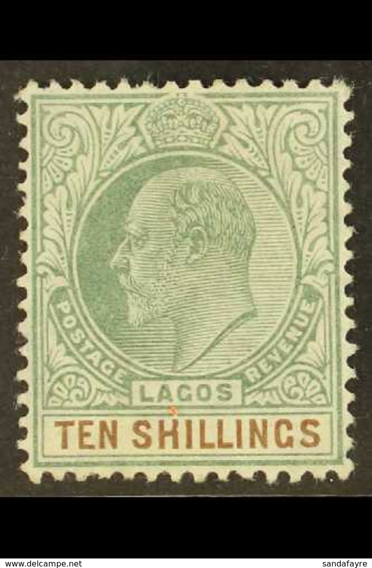 1904-06 10s Green & Brown Ordinary Paper, SG 63, Fine Mint, Fresh. For More Images, Please Visit Http://www.sandafayre.c - Nigeria (...-1960)