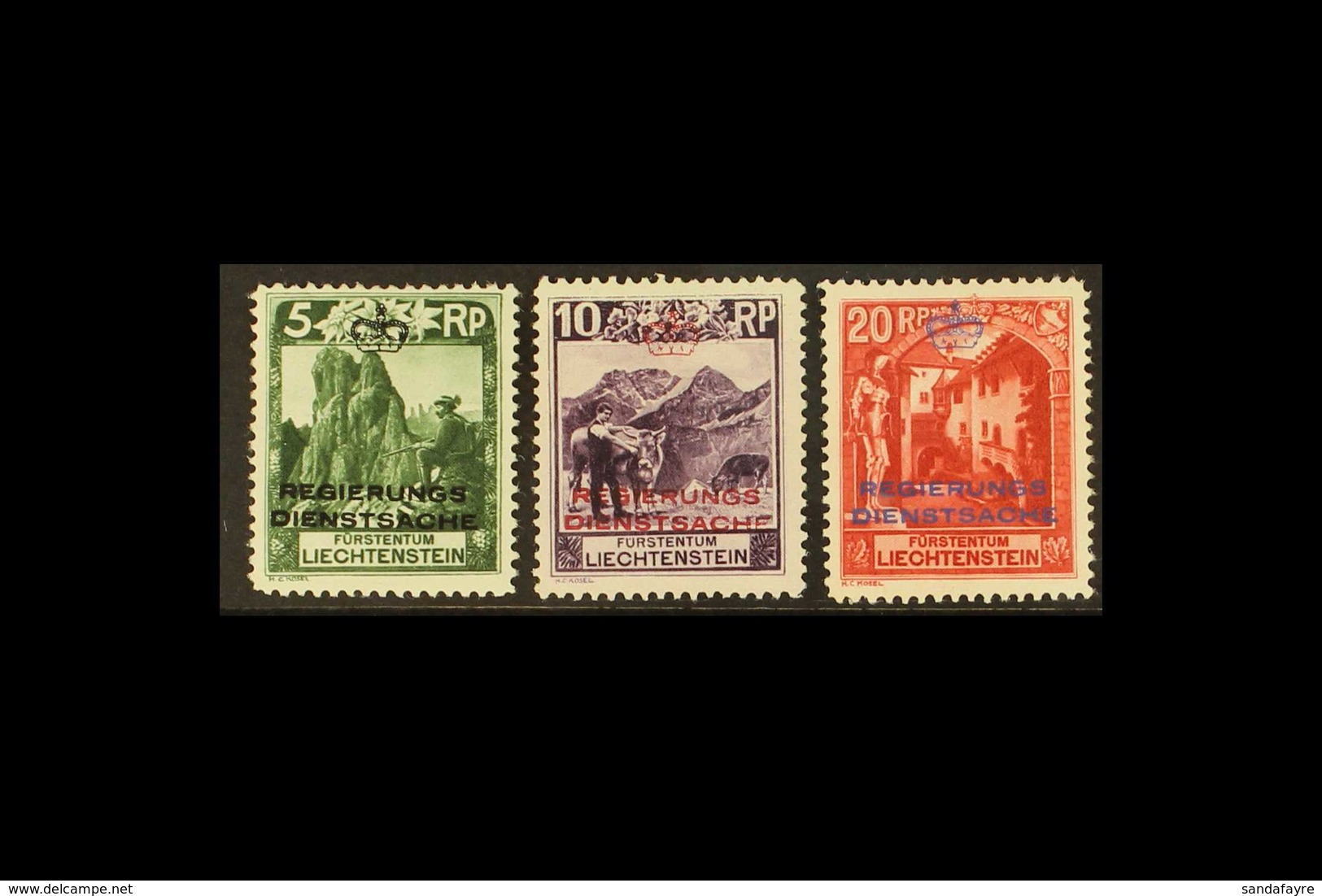 OFFICIALS 1932 5rp, 10rp & 20rp Perf.11½, Mi 1B/3B, Very Fine Mint (3 Stamps). For More Images, Please Visit Http://www. - Andere & Zonder Classificatie