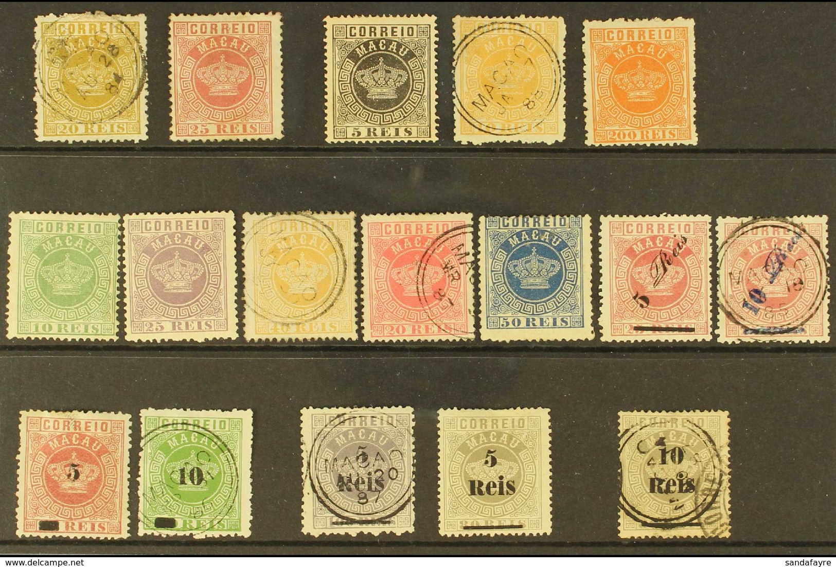 1884 - 87 19TH CENTURY SELECTION. An ALL DIFFERENT Used And Unused "Crowns" Range Including 1884 Perf 12½ 20r Bistre Use - Andere & Zonder Classificatie