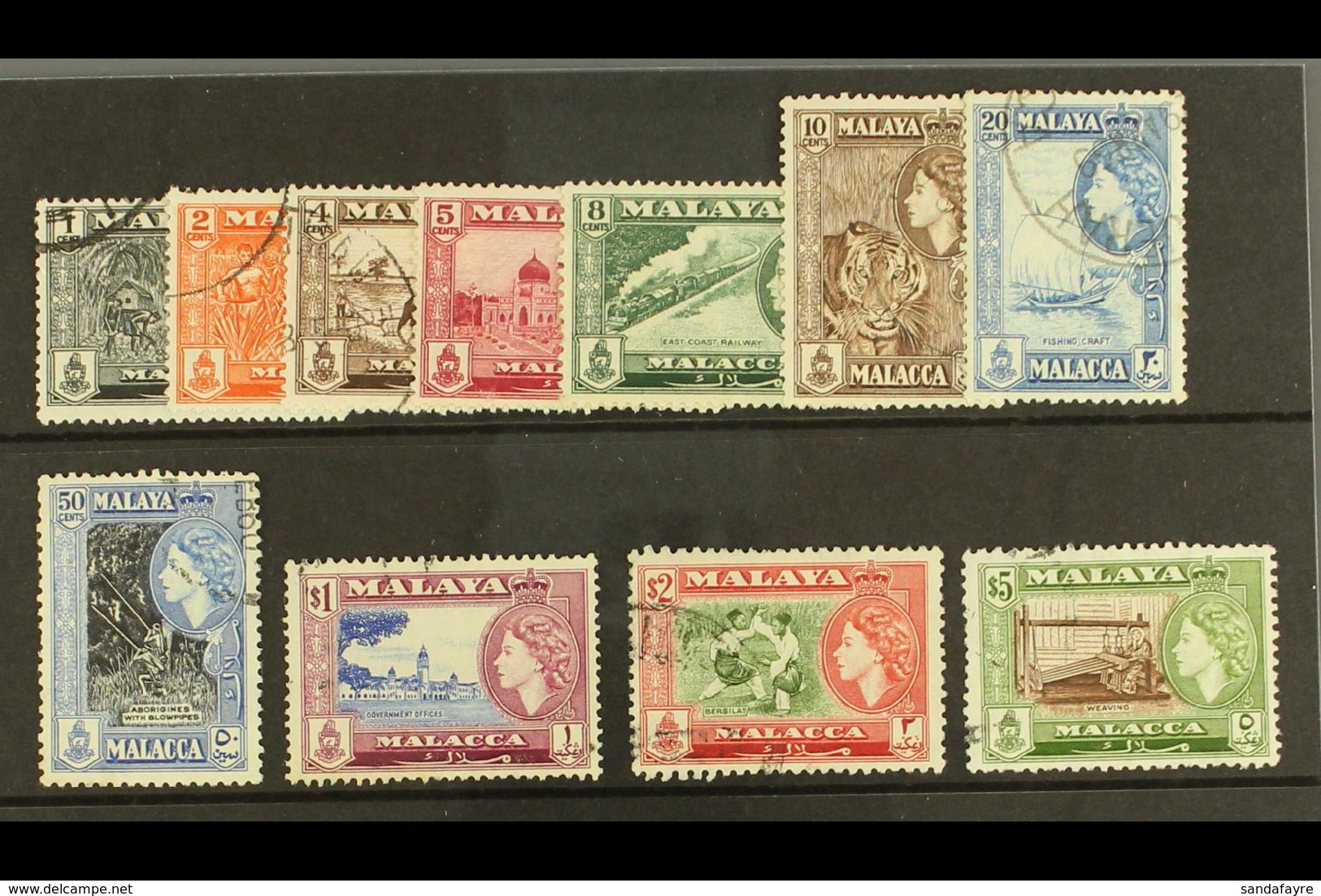 MALACCA 1957 Complete Definitive Set, SG 39/49, Fine Used. (11 Stamps) For More Images, Please Visit Http://www.sandafay - Andere & Zonder Classificatie