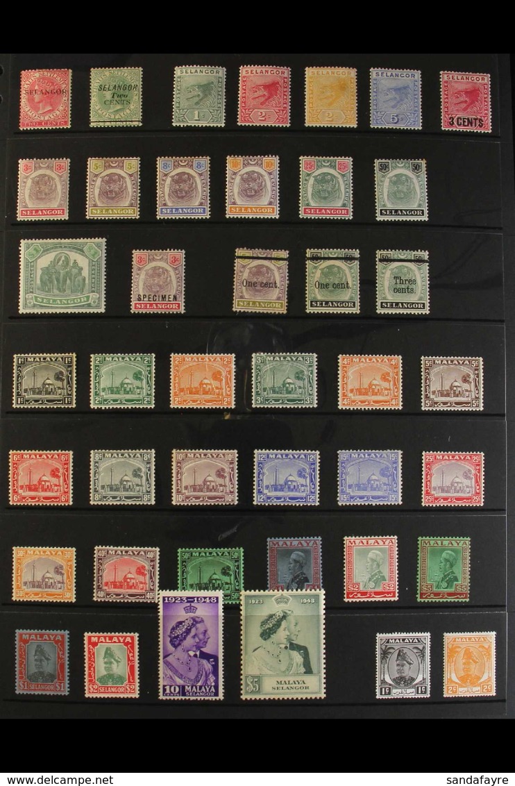 SELANGOR 1885-1962 ALL DIFFERENT MINT Collection. With 1885-91 2c And 1891 2c On 24c; 1891-95 Tiger Set Plus 1894 Surcha - Andere & Zonder Classificatie