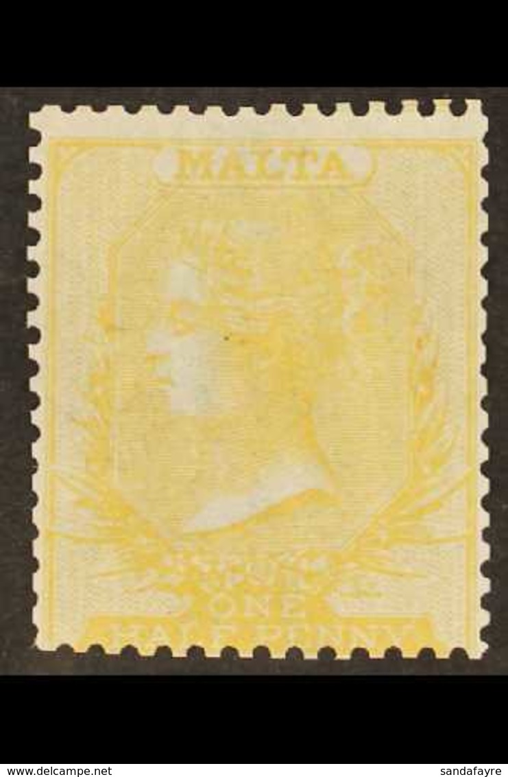 1860-63 ½d Pale Buff, SG 3a, Unused No Gum, Some Slightly Trimmed Perforation Tips, Cat £850. For More Images, Please Vi - Malta (...-1964)