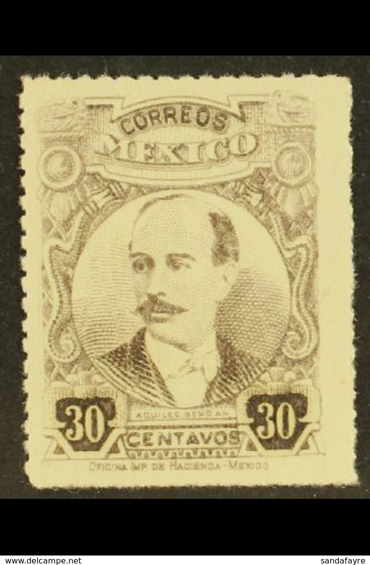 1917-20 30c Grey-brown Serdan Rouletted 14½ (Scott 616, SG 400), Fine Never Hinged Mint, Fresh. For More Images, Please  - Messico