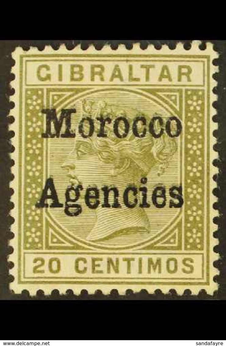 1898-1900 20c Olive-green With OVERPRINT DOUBLE, SG 3ca, Very Fine Mint. For More Images, Please Visit Http://www.sandaf - Altri & Non Classificati