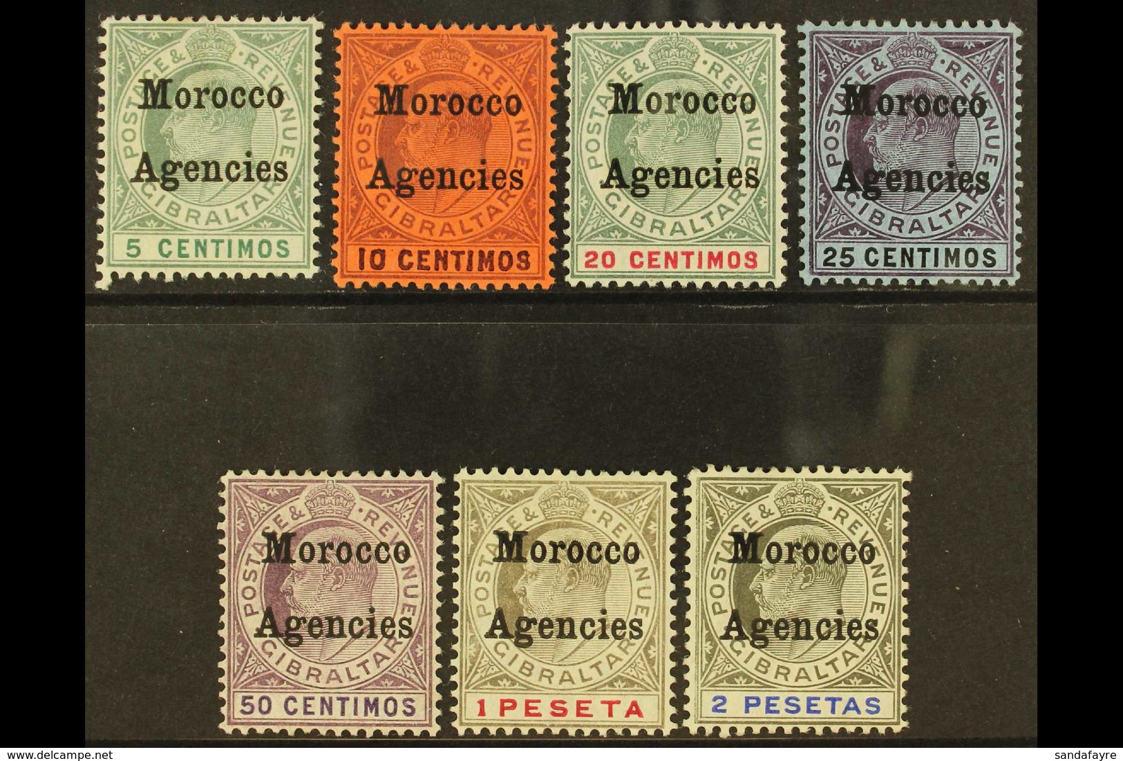 GIBRALTAR ISSUES OVERPRINTED: 1905-06 Complete Set, SG 24/30, Fine Mint. (7) For More Images, Please Visit Http://www.sa - Altri & Non Classificati