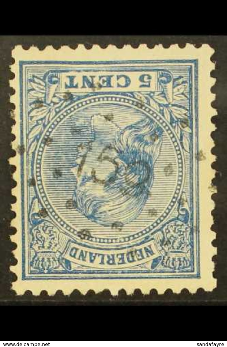 1891-94 5c Blue Queen (SG 148a, NVPH 35), Fine Used With Superb "159" (KAMP BIJ RIJEN) Numeral Cancel, Very Fresh, Very  - Andere & Zonder Classificatie