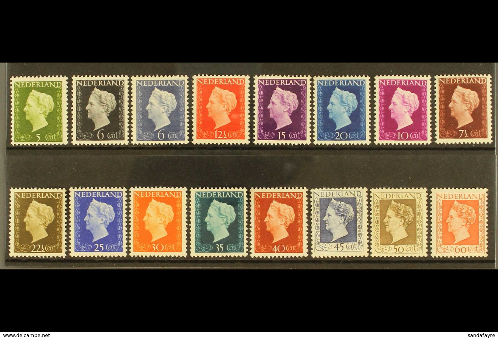 1947-48 Queen Complete Set (SG 640/55, NVPH 474/89, Michel 477/89 & 500/02), Never Hinged Mint, Fresh. (16 Stamps) For M - Sonstige & Ohne Zuordnung