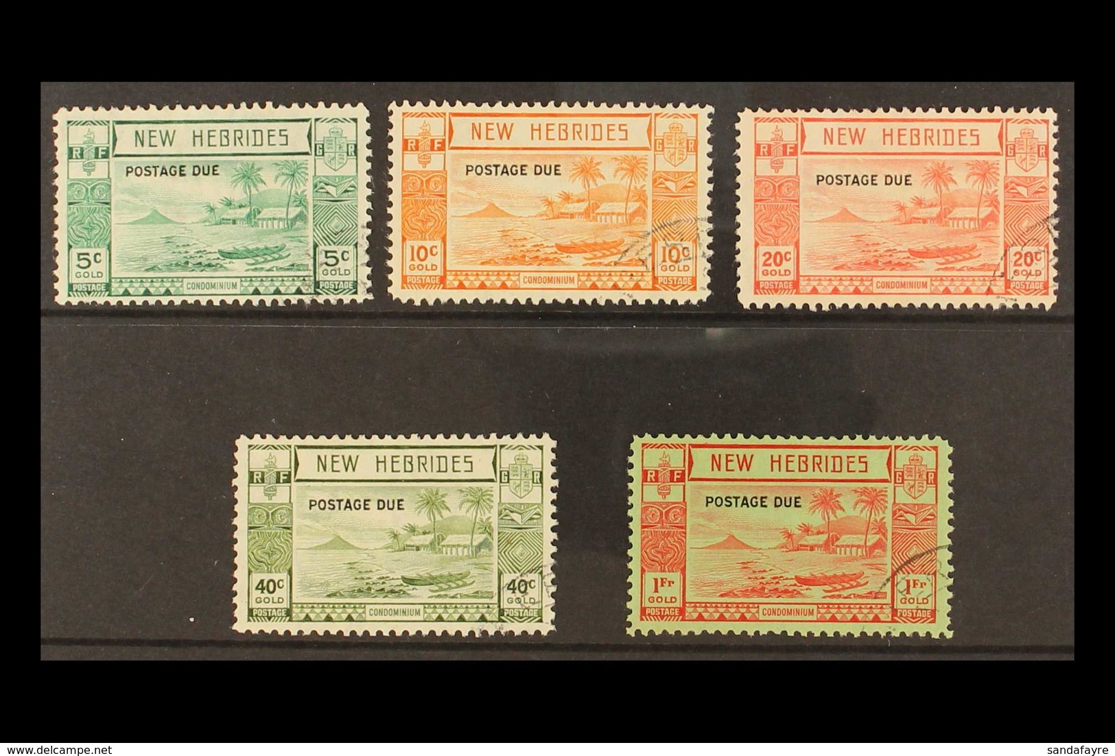 ENGLISH POSTAGE DUES 1938 Overprints Complete Set, SG D6/10, Very Fine Cds Used, Fresh. (5 Stamps) For More Images, Plea - Andere & Zonder Classificatie