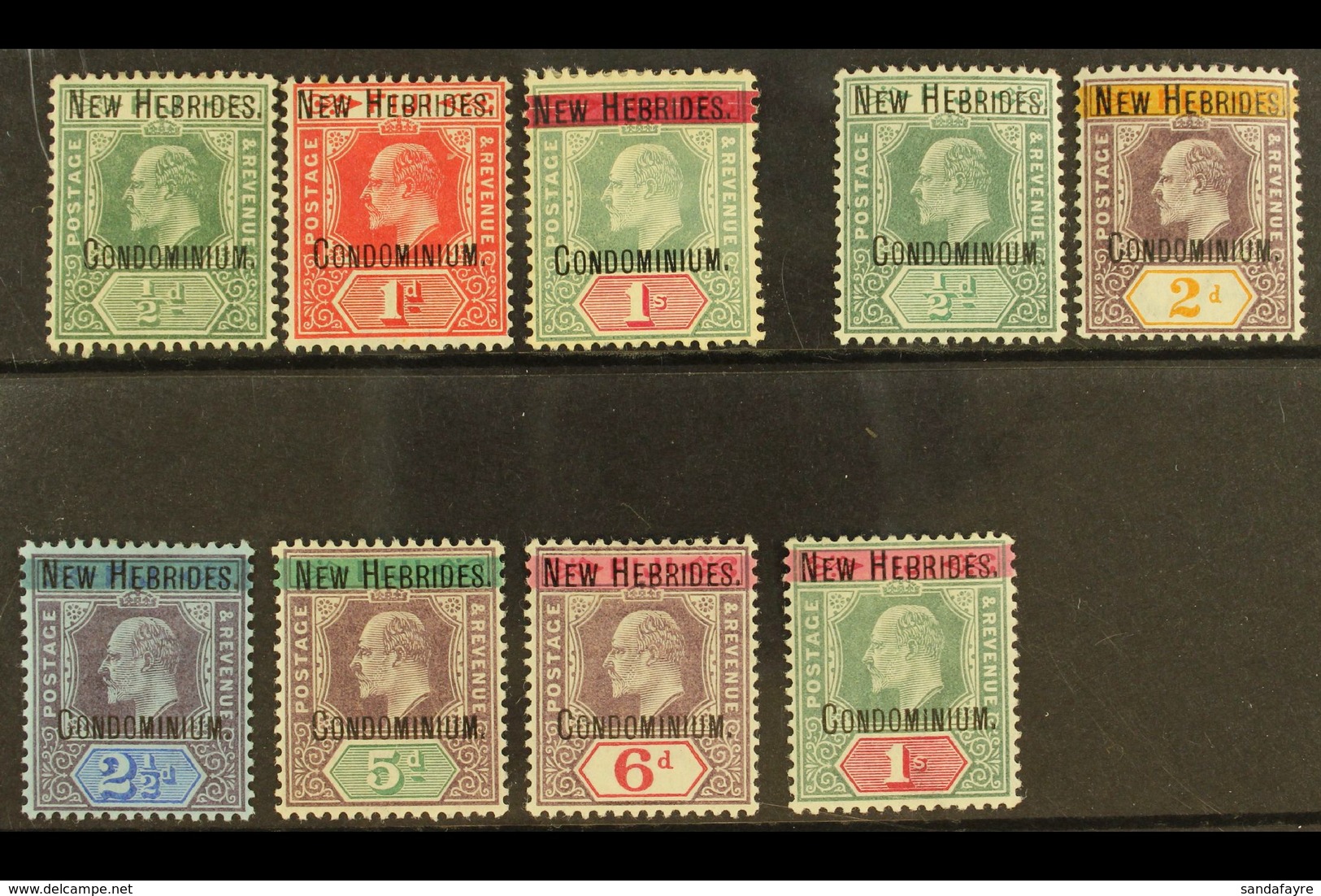 ENGLISH: 1908 Complete Set, SG 1a/9, Fine Mint, The 1s CA Signed Diena. (9) For More Images, Please Visit Http://www.san - Altri & Non Classificati