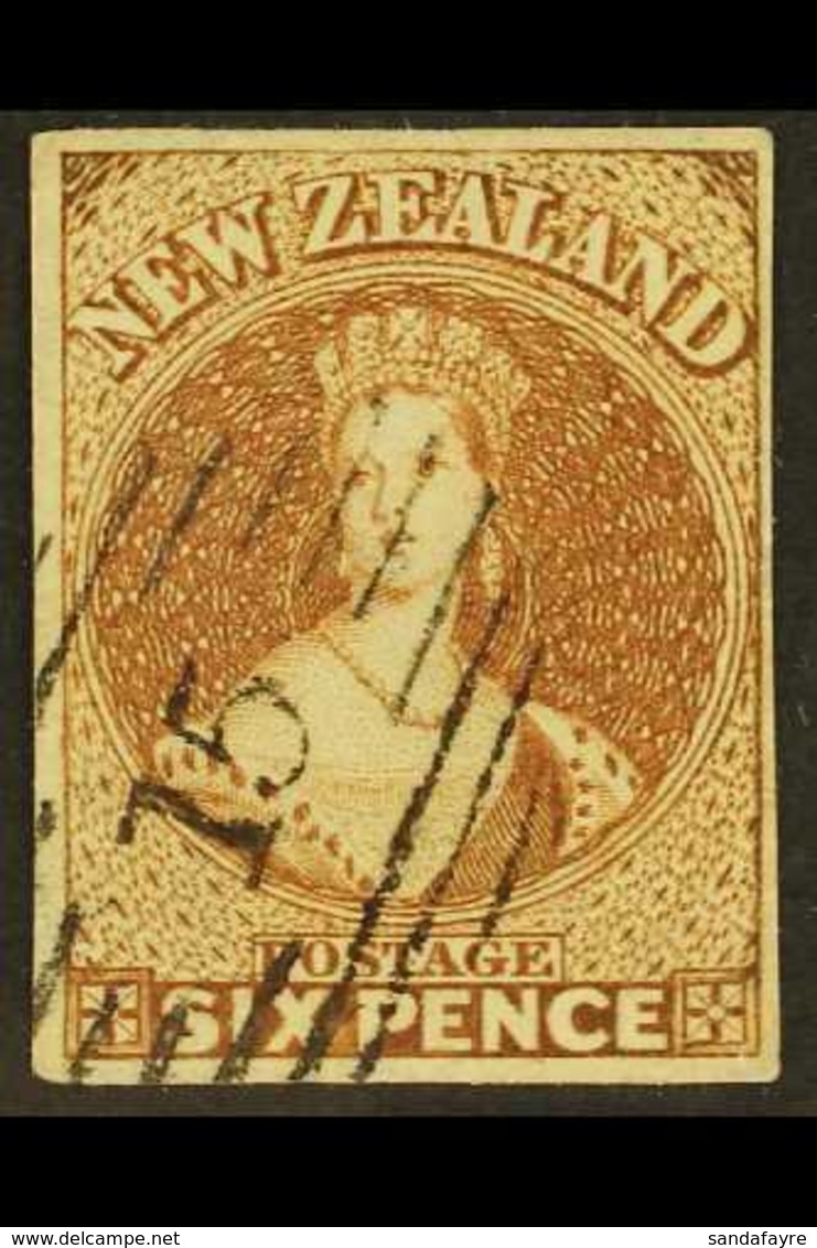 1857 6d Chestnut, SG 15, Superb Used With Good Margins All Round And Crisp Barred "15" Cancel. For More Images, Please V - Andere & Zonder Classificatie