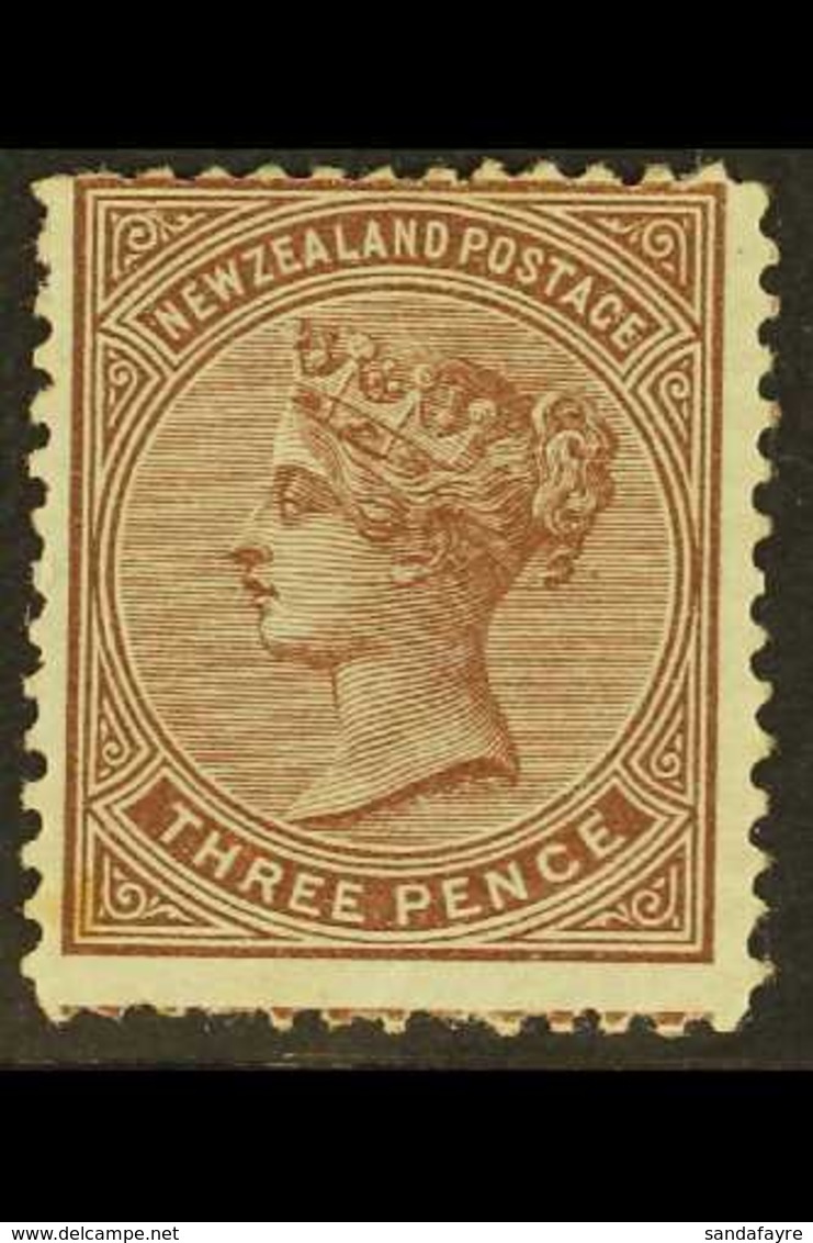 1874 3d Brown On Blued Paper, Perf 12½, SG 168, Mint Large Part Og., For More Images, Please Visit Http://www.sandafayre - Andere & Zonder Classificatie