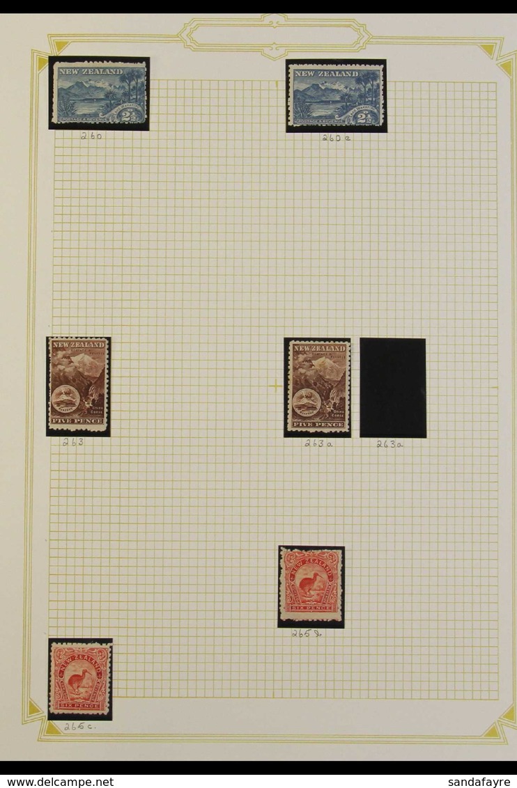 1899 - 1903 PICTORIAL ISSUE Fresh Mint Selection Of Shades To 5s Mount Cook Including 2½d Blue (2), 5d Purple Brown (2), - Andere & Zonder Classificatie