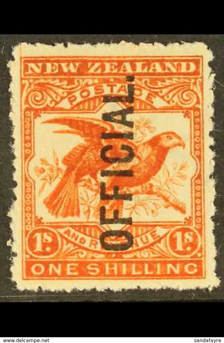 OFFICIALS 1907-11 1s Orange- Red Birds, SG O65, Never Hinged Mint. Superb & Fresh. For More Images, Please Visit Http:// - Other & Unclassified