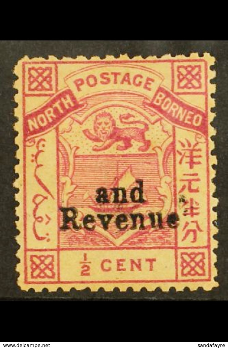 1886 "and Revenue" On ½c Magenta, SG 14, Mint With Toned Gum, Cat £250. For More Images, Please Visit Http://www.sandafa - Noord Borneo (...-1963)