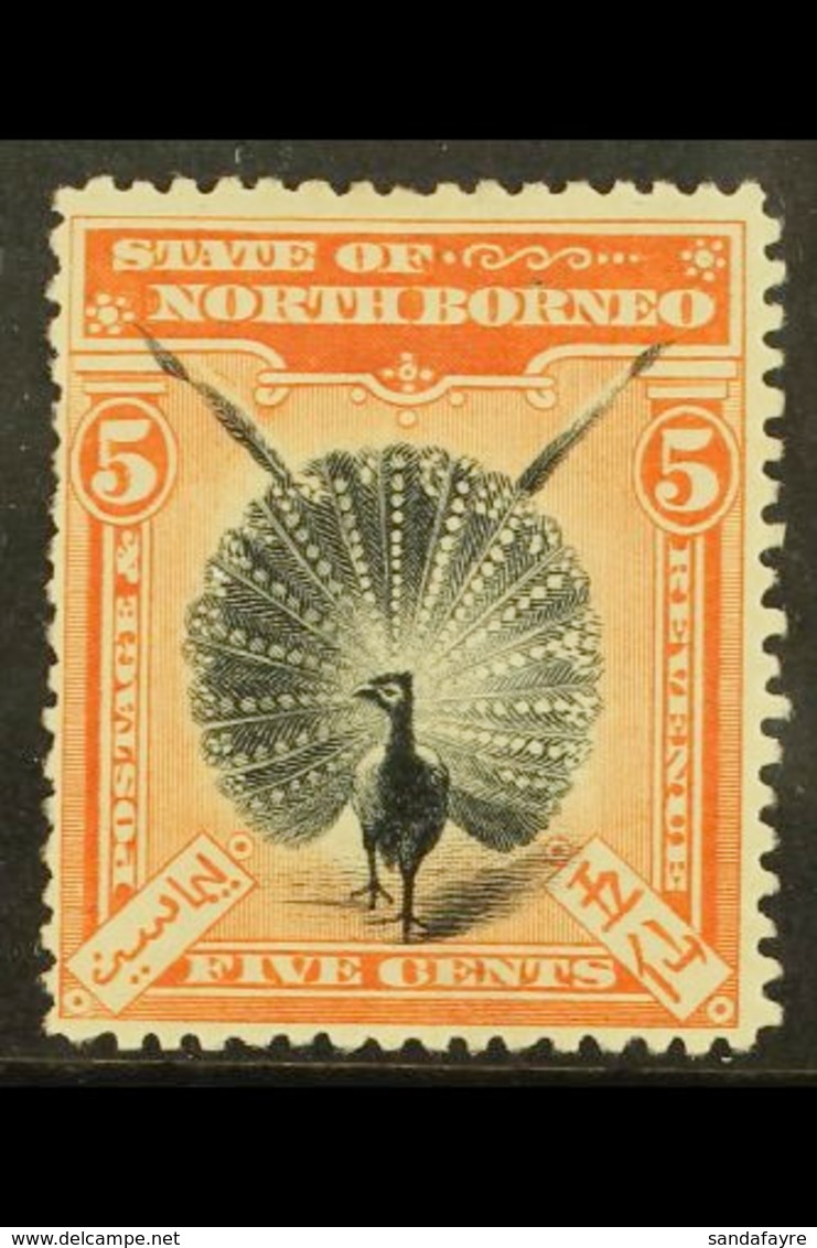 1897-1902 5c Black & Orange Vermillion, SG 100, Fine Mint For More Images, Please Visit Http://www.sandafayre.com/itemde - North Borneo (...-1963)