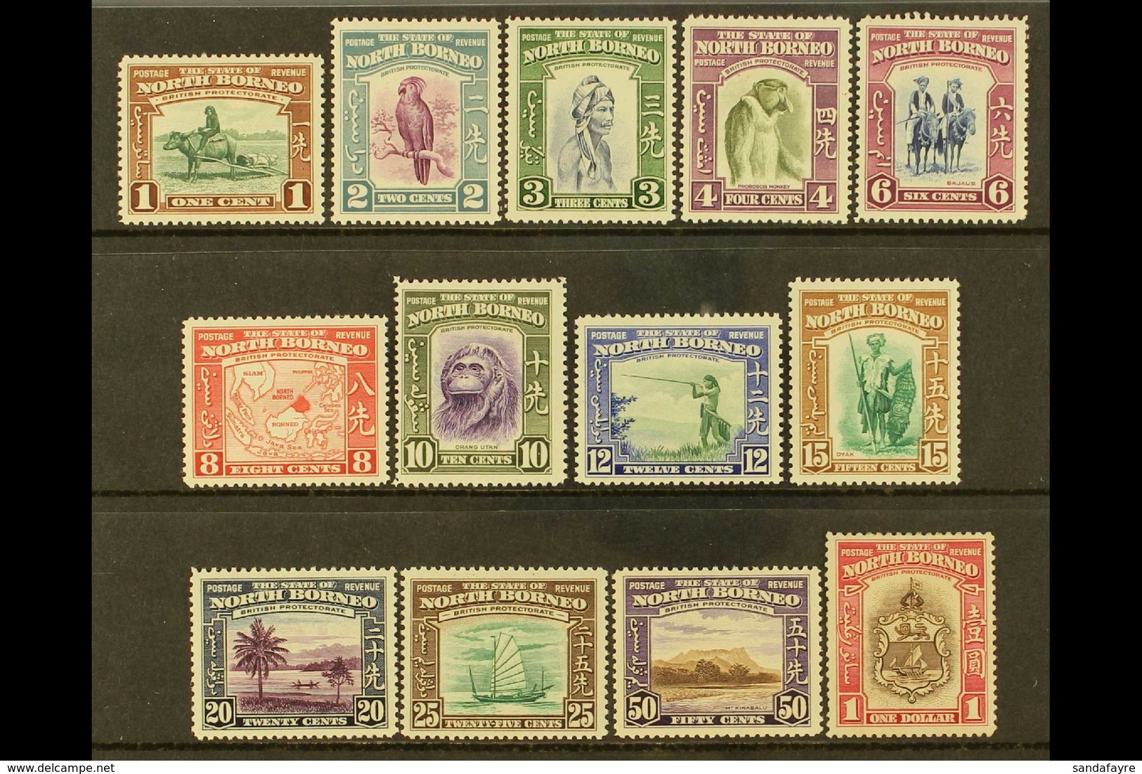 1939 Pictorial Definitives Set To $1, SG 303/15, Very Fine Mint. Fresh And Attractive! (13 Stamps) For More Images, Plea - Noord Borneo (...-1963)
