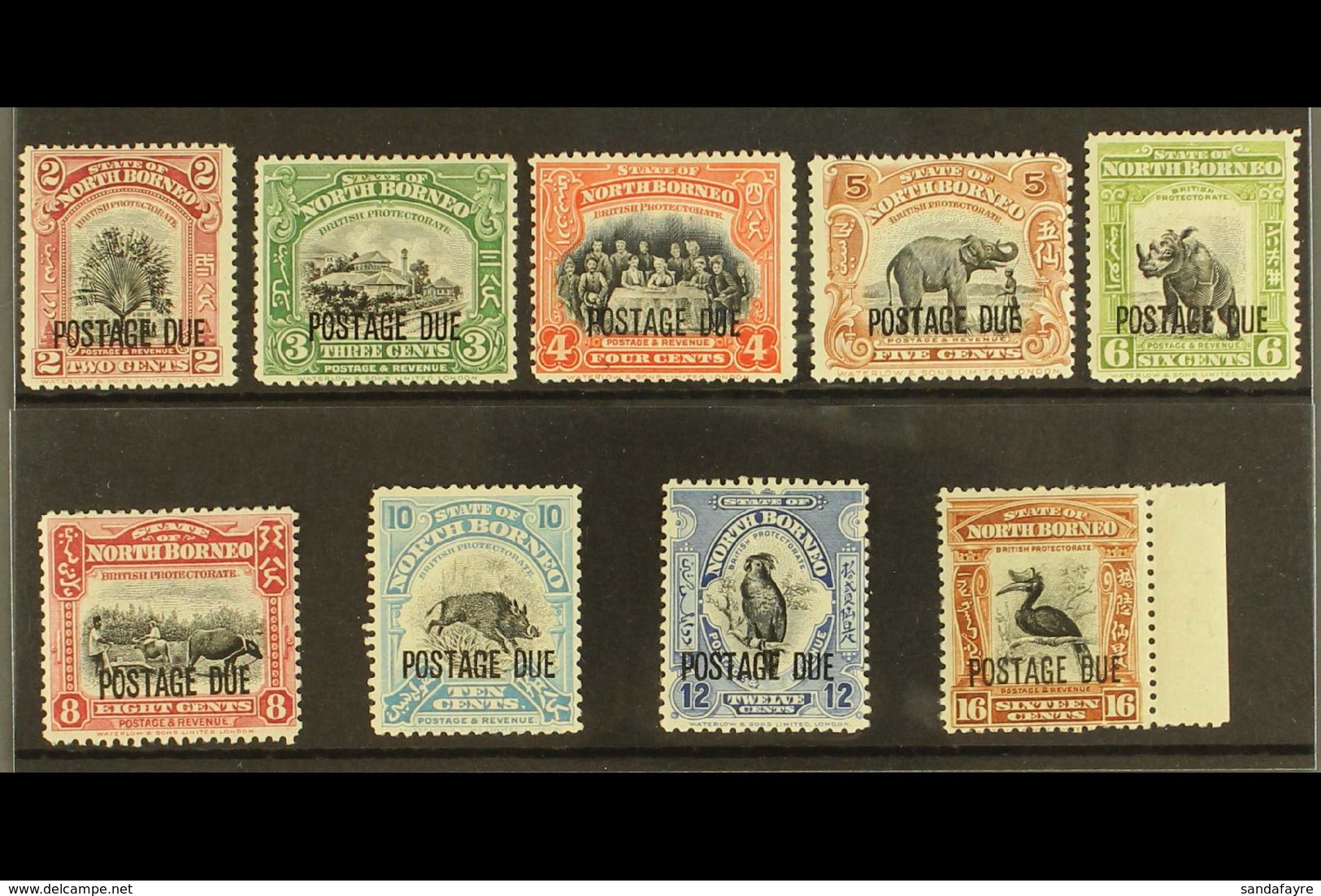 POSTAGE DUE 1930-38 Perf 12½ Complete Set, SG D76/84, Fresh Mint, The 6c & 10c Each With Small Hinge Thin. (9 Stamps) Fo - North Borneo (...-1963)