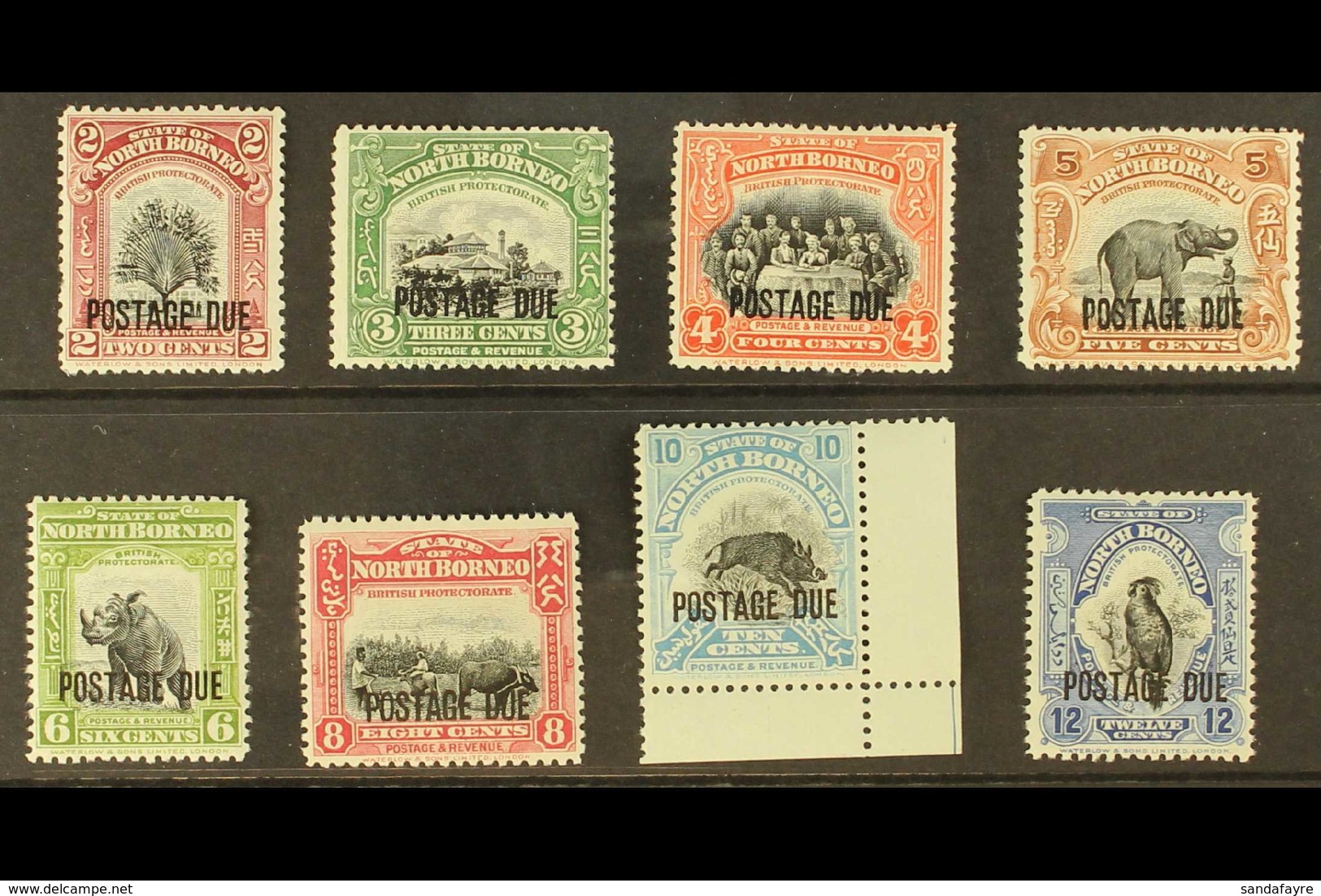 POSTAGE DUE 1926-30 Overprint Type D2, Perf 12½, Complete Set, SG D66/73, Never Hinged Mint. (8 Stamps) For More Images, - Borneo Del Nord (...-1963)