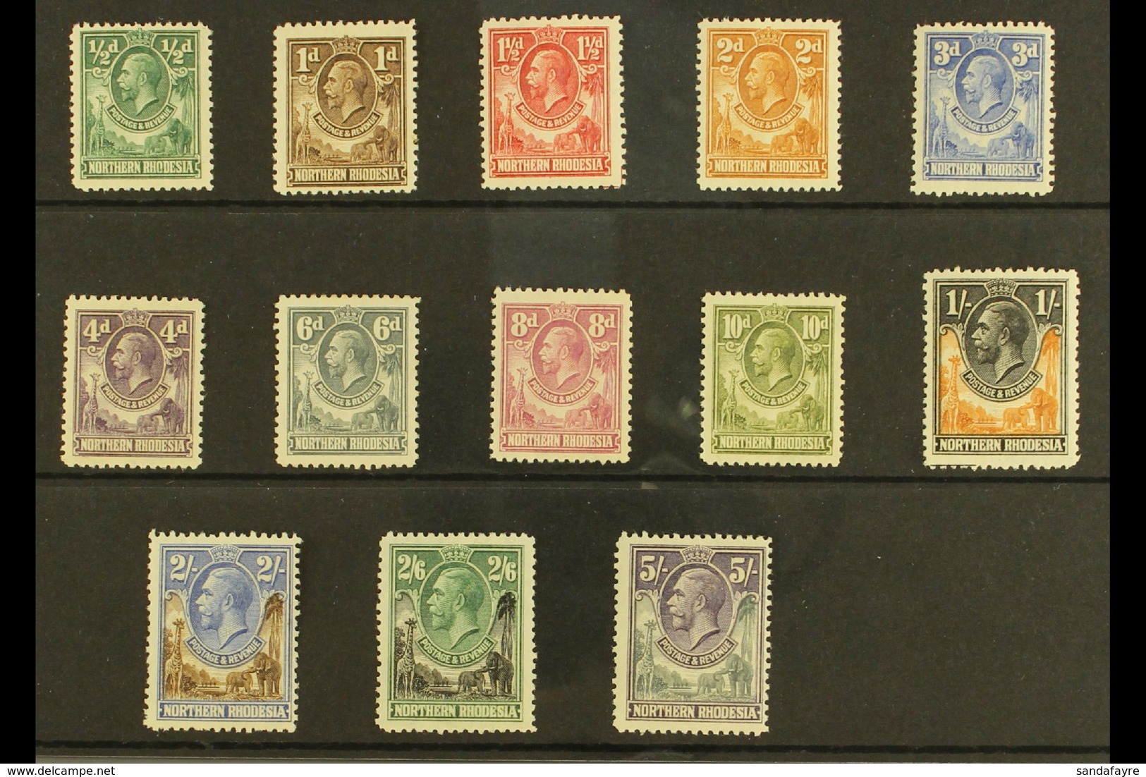 1925-29 KGV Definitive Set To 2s6d (SG 1/12), Plus 5s (SG 14), Fine Fresh Mint. (13 Stamps) For More Images, Please Visi - Noord-Rhodesië (...-1963)