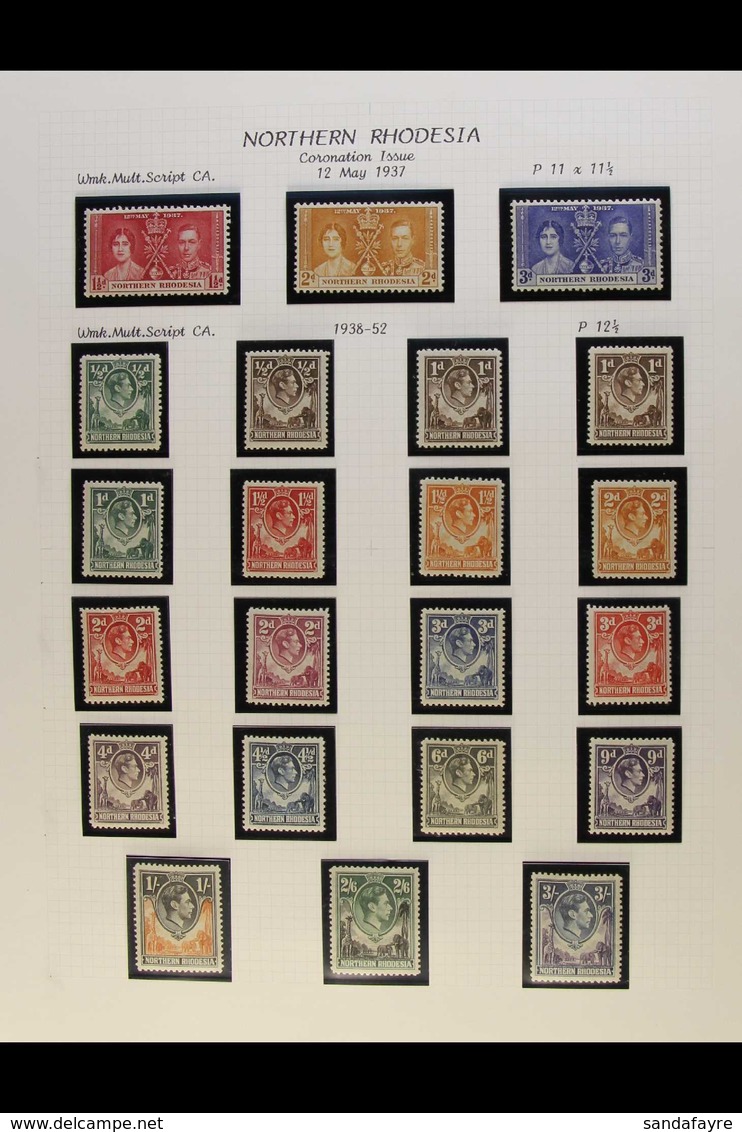 1937-52 KGVI FINE MINT COLLECTION 1938-52 Defins Complete To 10s, 1946 Victory 1½d Perf.13½, 1929-52 Postage Dues Set On - Noord-Rhodesië (...-1963)