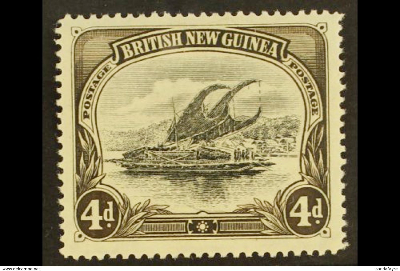 1901-05 4d Black & Sepia Lakatoi Wmk Horizontal, SG 5, Fine Mint, Fresh. For More Images, Please Visit Http://www.sandaf - Papoea-Nieuw-Guinea