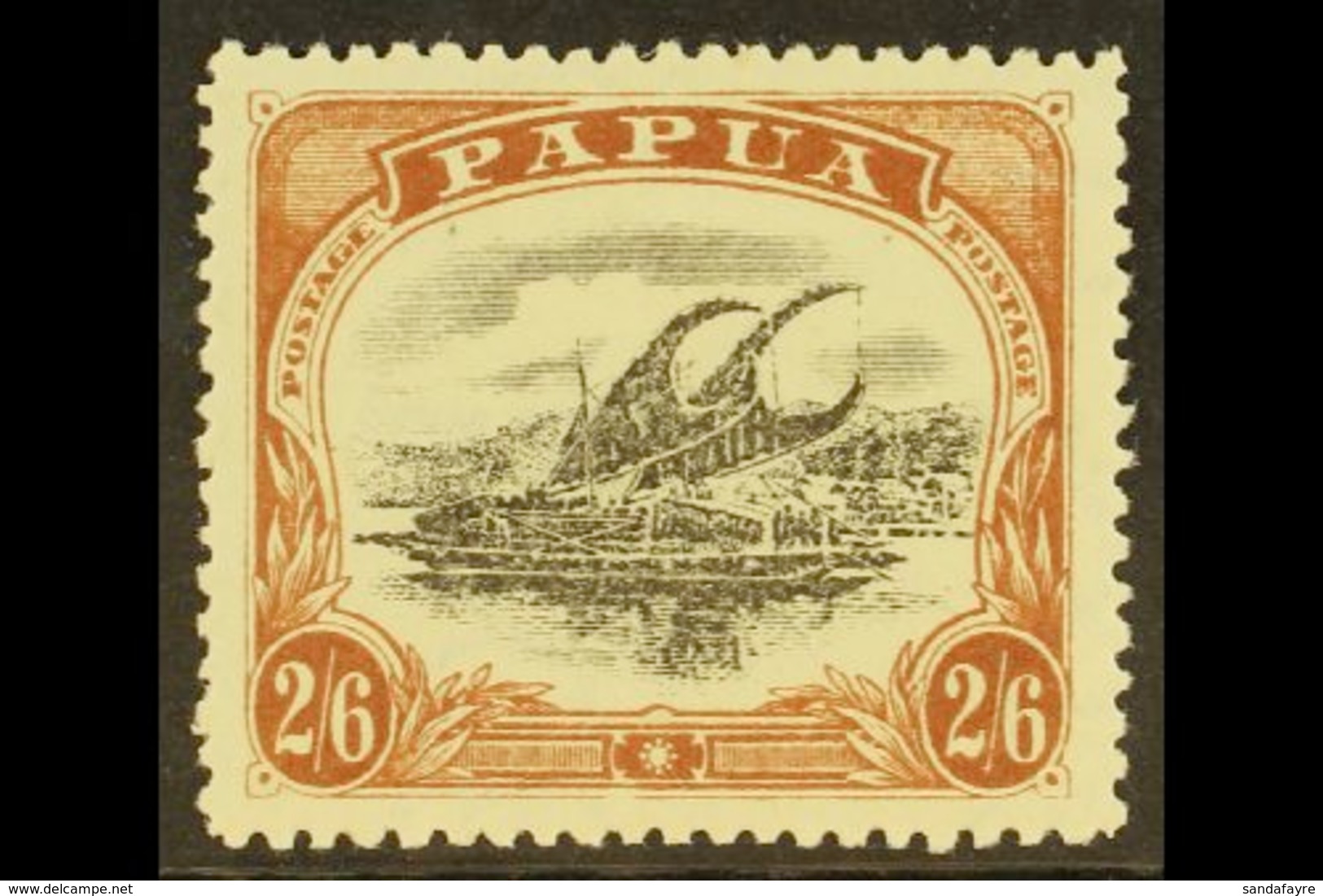1910 2s 6d Black And Brown, Large Papua, Wmk Upright, P 12½, Type C, SG 83, Very Fine Well Centered Mint. For More Image - Papoea-Nieuw-Guinea