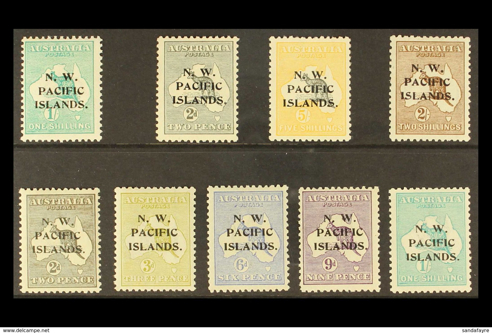 1915 - 1922 NEVER HINGED MINT OVERPRINTS ON KANGAROOS. A Small Group Of Stamps With Values To 5s In Lovely NHM Condition - Papoea-Nieuw-Guinea