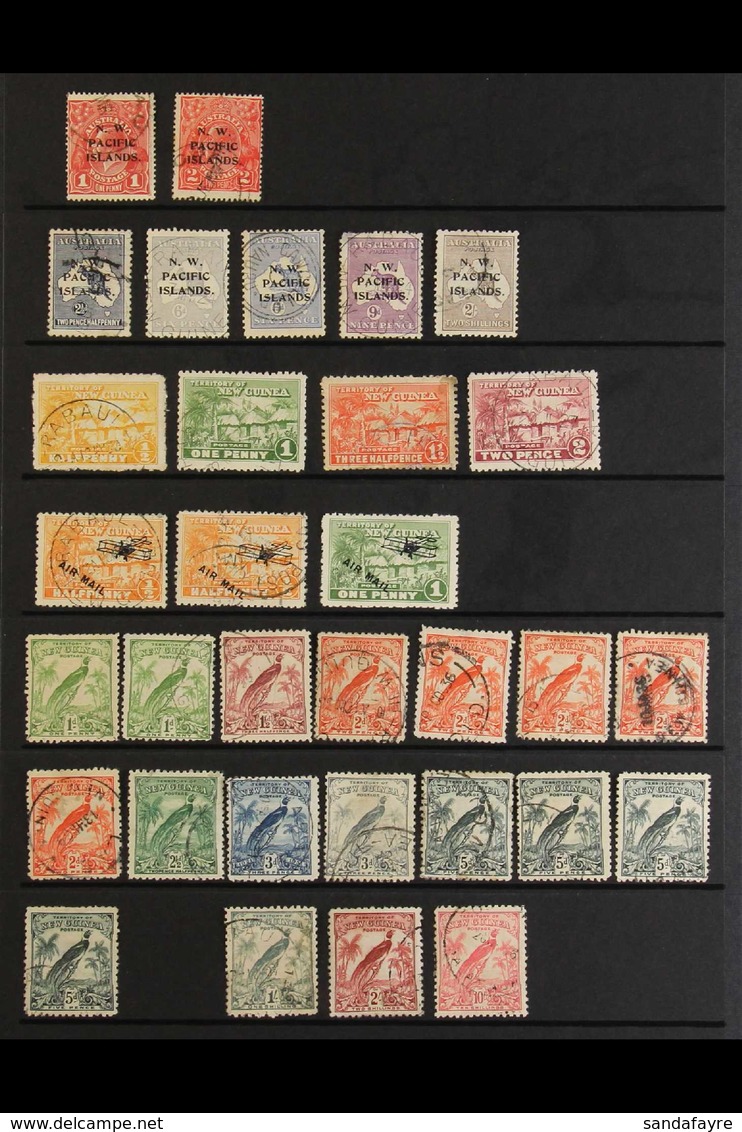1915-37 USED SELECTION Presented On A Stock Page With "NWPI" Opt'd Roo To 2s, Raggiana Bird To 10s, Goldfields To 5d & M - Papua Nuova Guinea