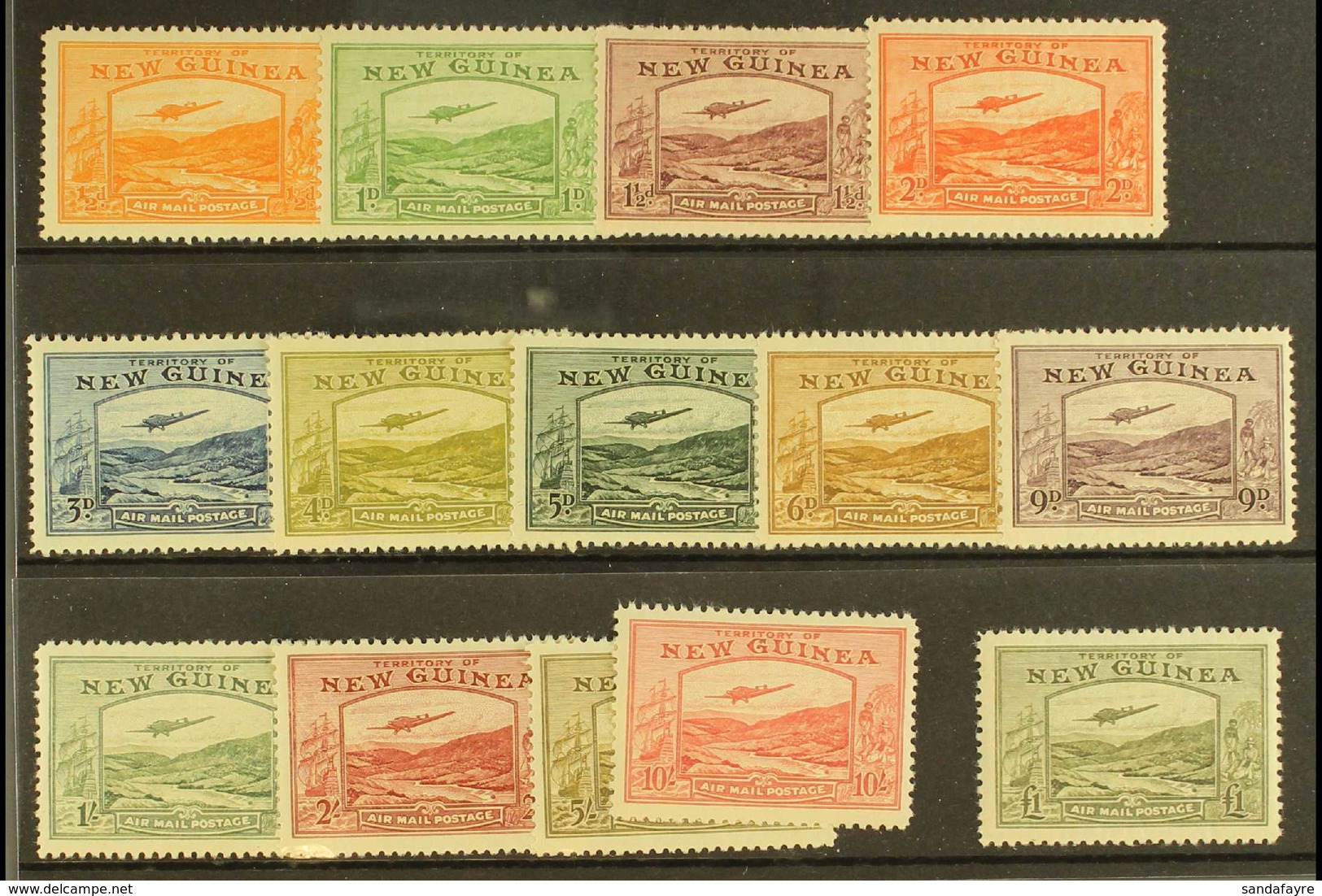 1939 Bulolo Goldfields "Airmail" Postage Set, SG 212/25, Fine Lightly Hinged Mint (14 Stamps) For More Images, Please Vi - Papua Nuova Guinea