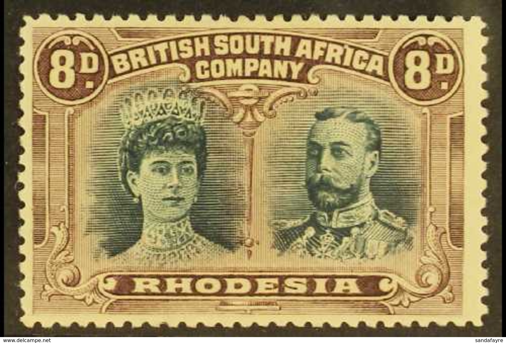 1910 8d Greenish Black And Purple, Double Head, SG 148, Very Fine Mint. For More Images, Please Visit Http://www.sandafa - Sonstige & Ohne Zuordnung