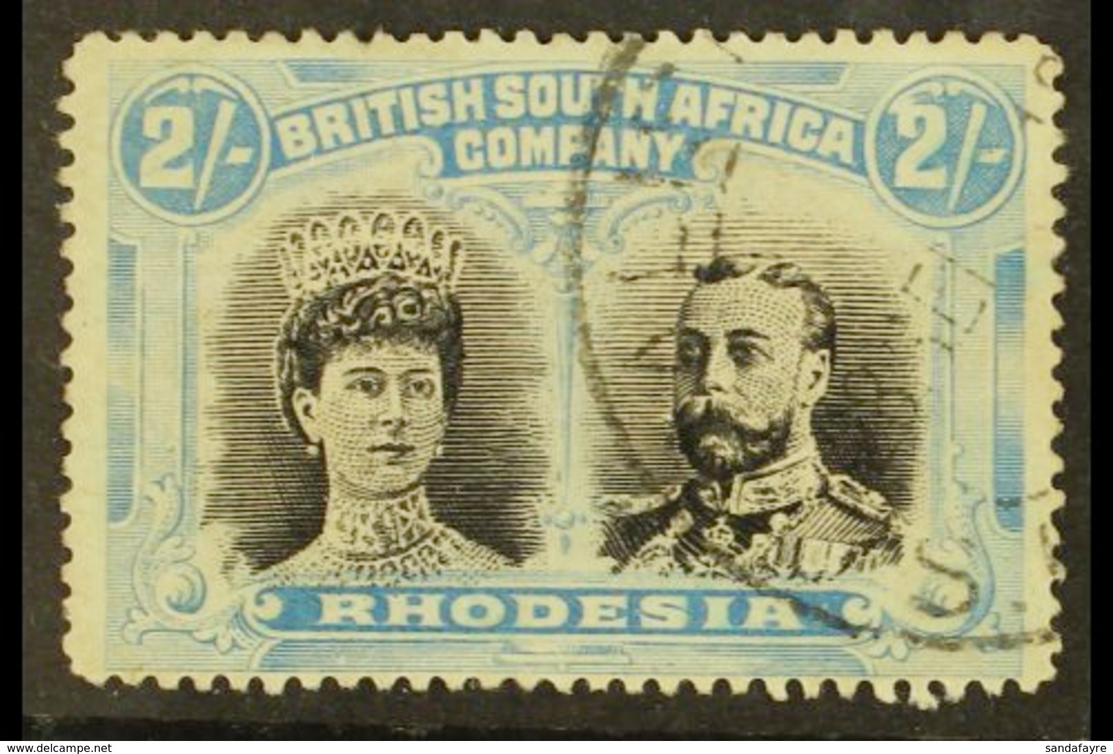 1910-13 2s Black & Dull Blue, Perf.15, Double Head, SG 178, Small And Very Light Ink Mark On Reverse, Otherwise Very Fin - Other & Unclassified