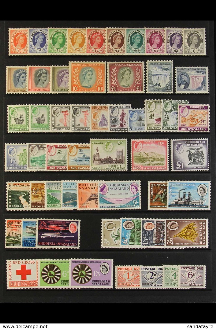 1954-63 FINE MINT / NHM COLLECTION Includes 1954-56 & 1959-62 Definitive Sets, The Latter With ½d & 1d Coil Stamps, Plus - Rhodesia & Nyasaland (1954-1963)