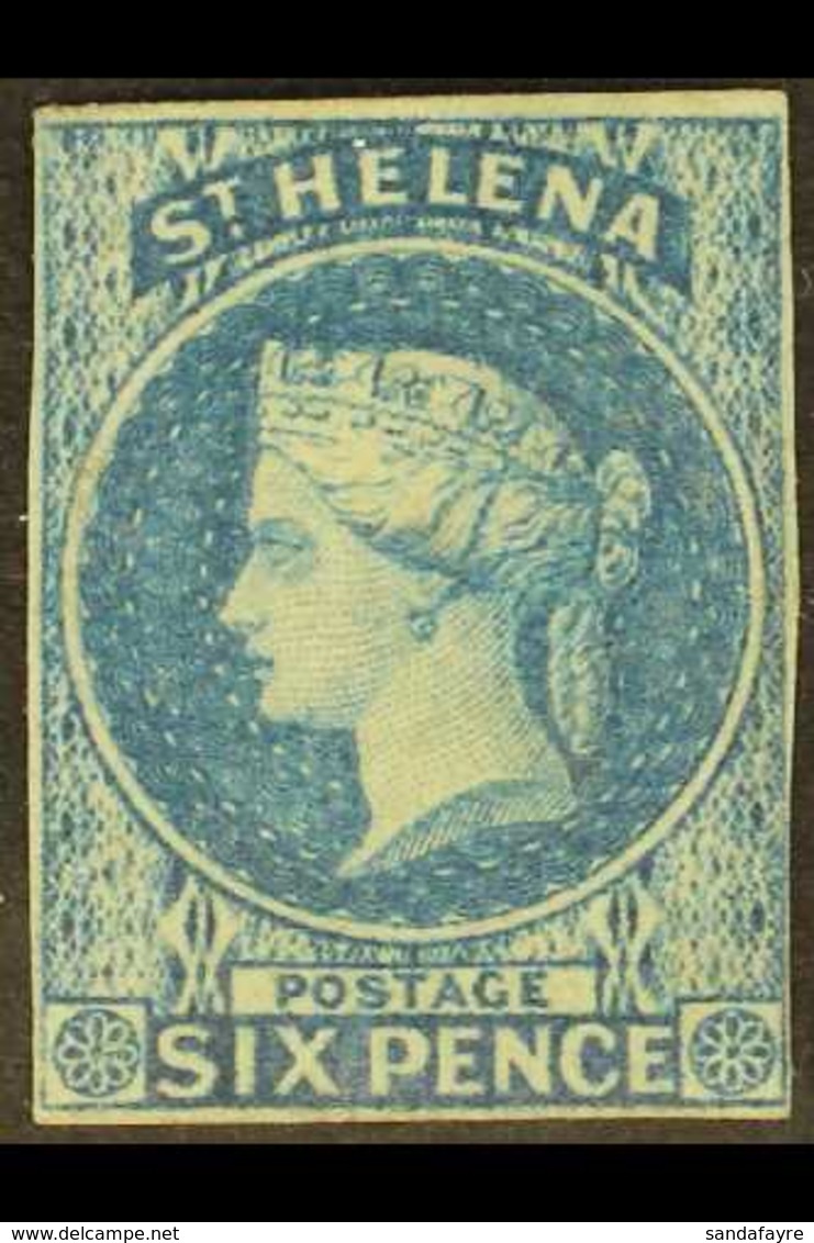 1856 Imperf 6d Blue, SG 1, Four Margins (close But Clear At Lower Right), Fine Mint With Original Gum. For More Images,  - Sint-Helena