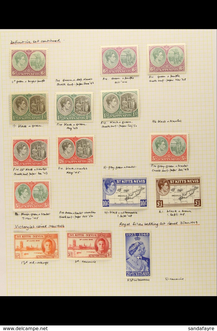 1937-52 VERY FINE MINT COLLECTION On Album Pages. Includes 1938-50 Definitive Set Plus A Strong Range Of Additional  Sha - St.Kitts En Nevis ( 1983-...)