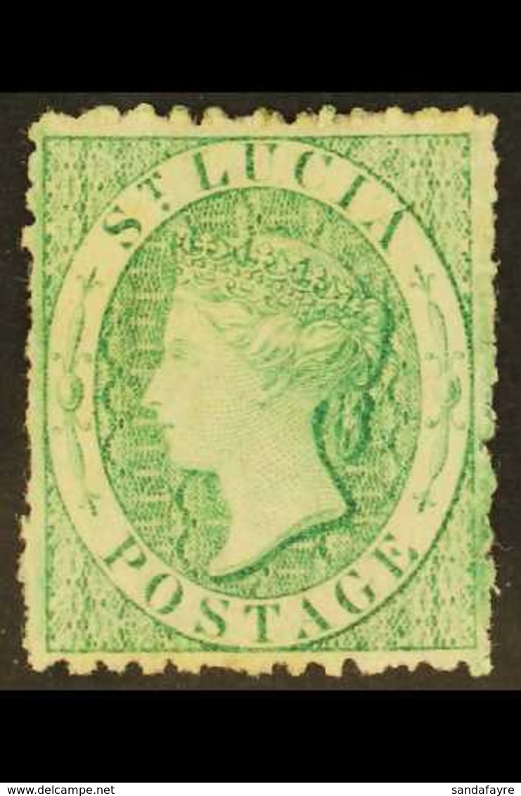 1863 (6d) Emerald-green, Watermark Crown CC, Perf 12½, SG 8, Mint.  For More Images, Please Visit Http://www.sandafayre. - St.Lucia (...-1978)