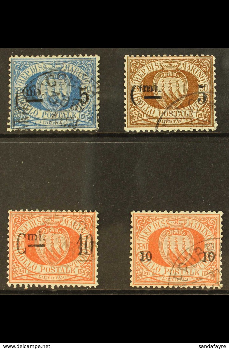 1892 Surcharge Set Complete, Sass S2, Very Fine And Fresh Used. (4 Stamps) For More Images, Please Visit Http://www.sand - Altri & Non Classificati