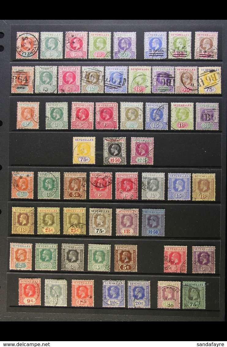 1903-32 ALL DIFFERENT USED COLLECTION Includes 1903 Range To 30c, 1903 Surcharge Set, 1906 Set To 75c, 1912-16 Most Valu - Seychelles (...-1976)