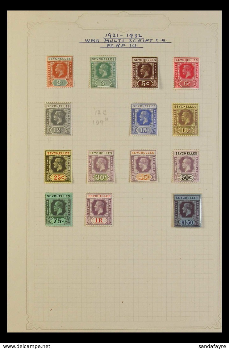 1921-52 FINE MINT COLLECTION On Album Pages In Original 1970's Auction Folder, Incl. 1921-32 To 1r.50, 1935 Jubilee Set, - Seychelles (...-1976)