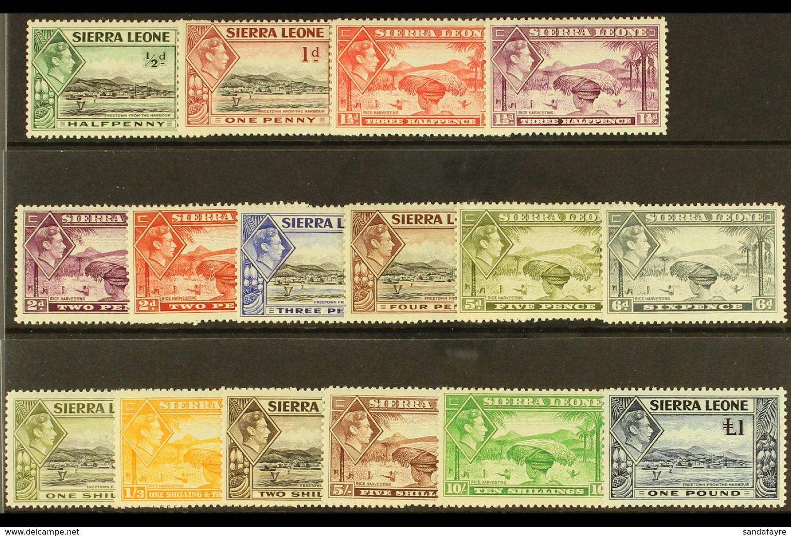 1938-44 Pictorial Definitive Set, SG 188/200, Very Fine Mint (16 Stamps) For More Images, Please Visit Http://www.sandaf - Sierra Leone (...-1960)