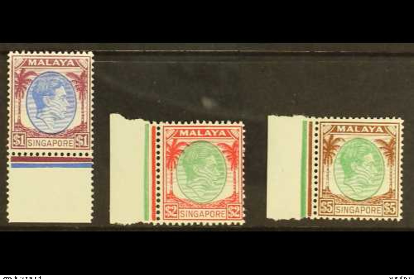1948 $1-$5, SG 13/15, Fine Never Hinged Mint. (3 Stamps) For More Images, Please Visit Http://www.sandafayre.com/itemdet - Singapore (...-1959)