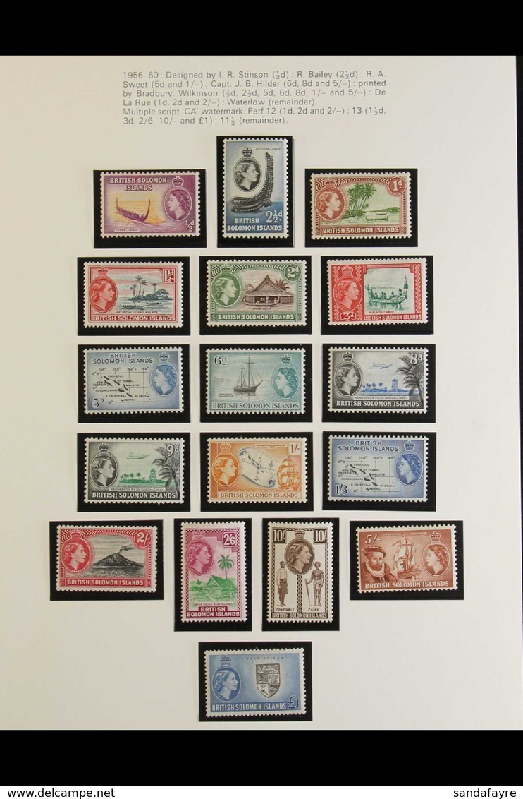 1953-1970 COMPLETE SUPERB MINT COLLECTION In Hingeless Mounts On Pages, Includes 1956-63 & 1963-64 Pictorials Sets, 1965 - British Solomon Islands (...-1978)