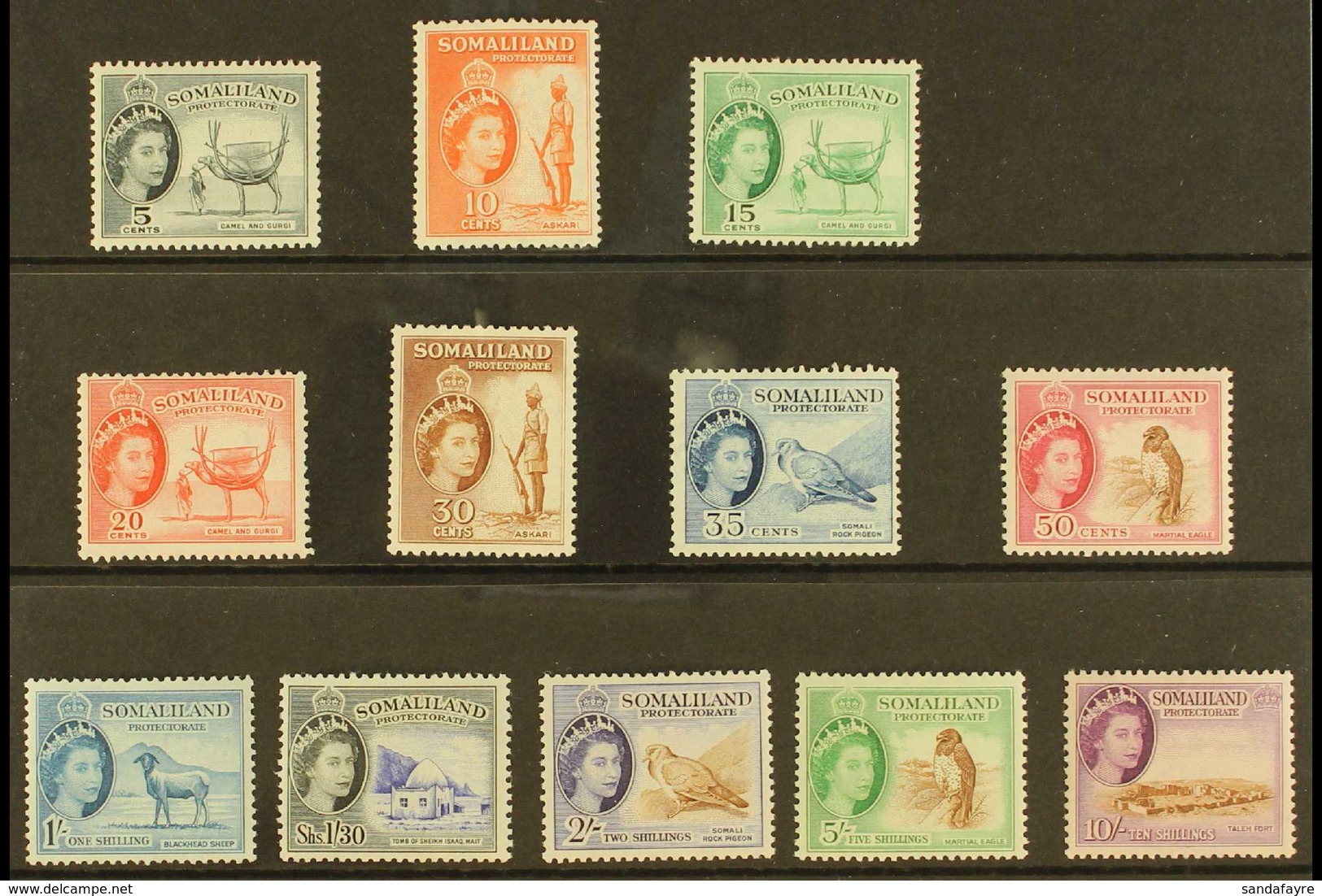 1953 Definitive Complete Set, SG 137/48, Never Hinged Mint (12 Stamps) For More Images, Please Visit Http://www.sandafay - Somaliland (Protectoraat ...-1959)