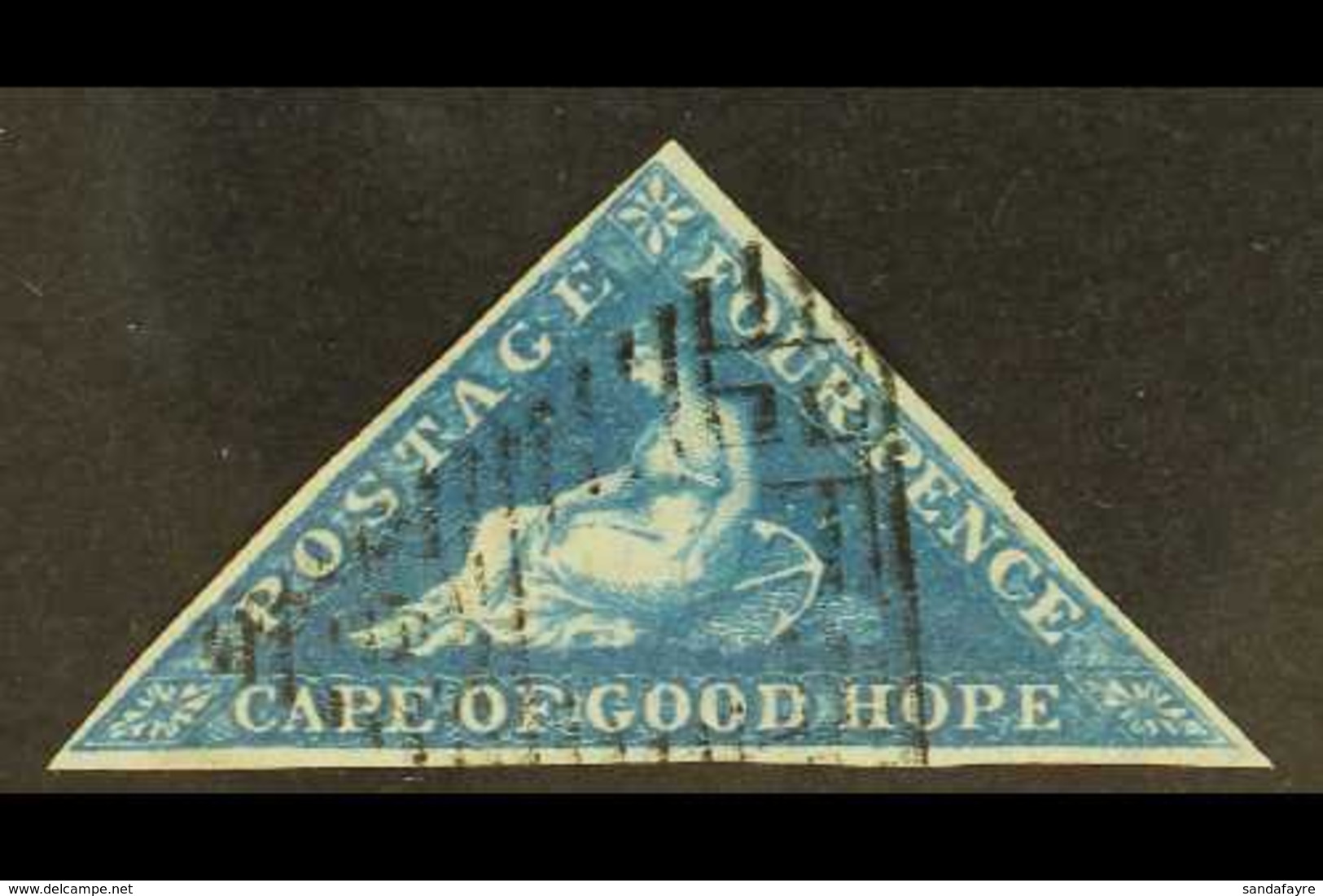 CAPE OF GOOD HOPE 1855-63 4d Deep Blue Triangular, SG 6, Very Fine Used With 3 Margins & Lovely Colour. For More Images, - Zonder Classificatie