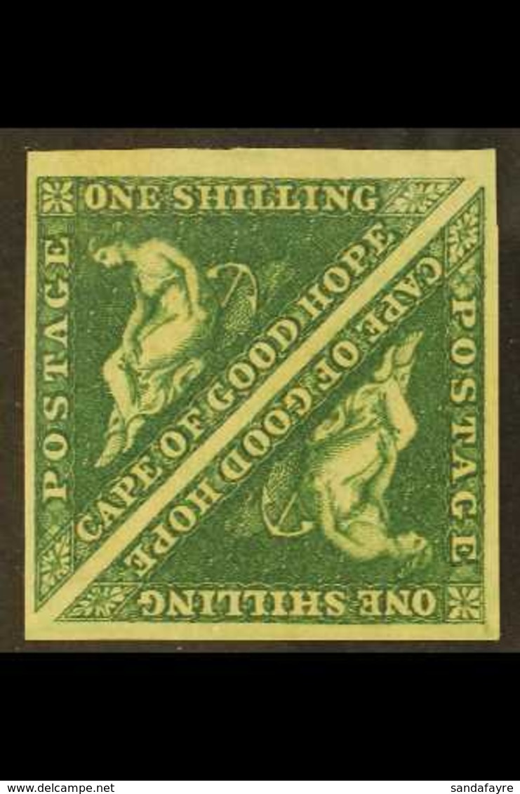 CAPE OF GOOD HOPE 1855 1s Deep Dark Green, SG 8b, Superb Mint Square Pair With Large Margins All Round, Brilliant Colour - Zonder Classificatie